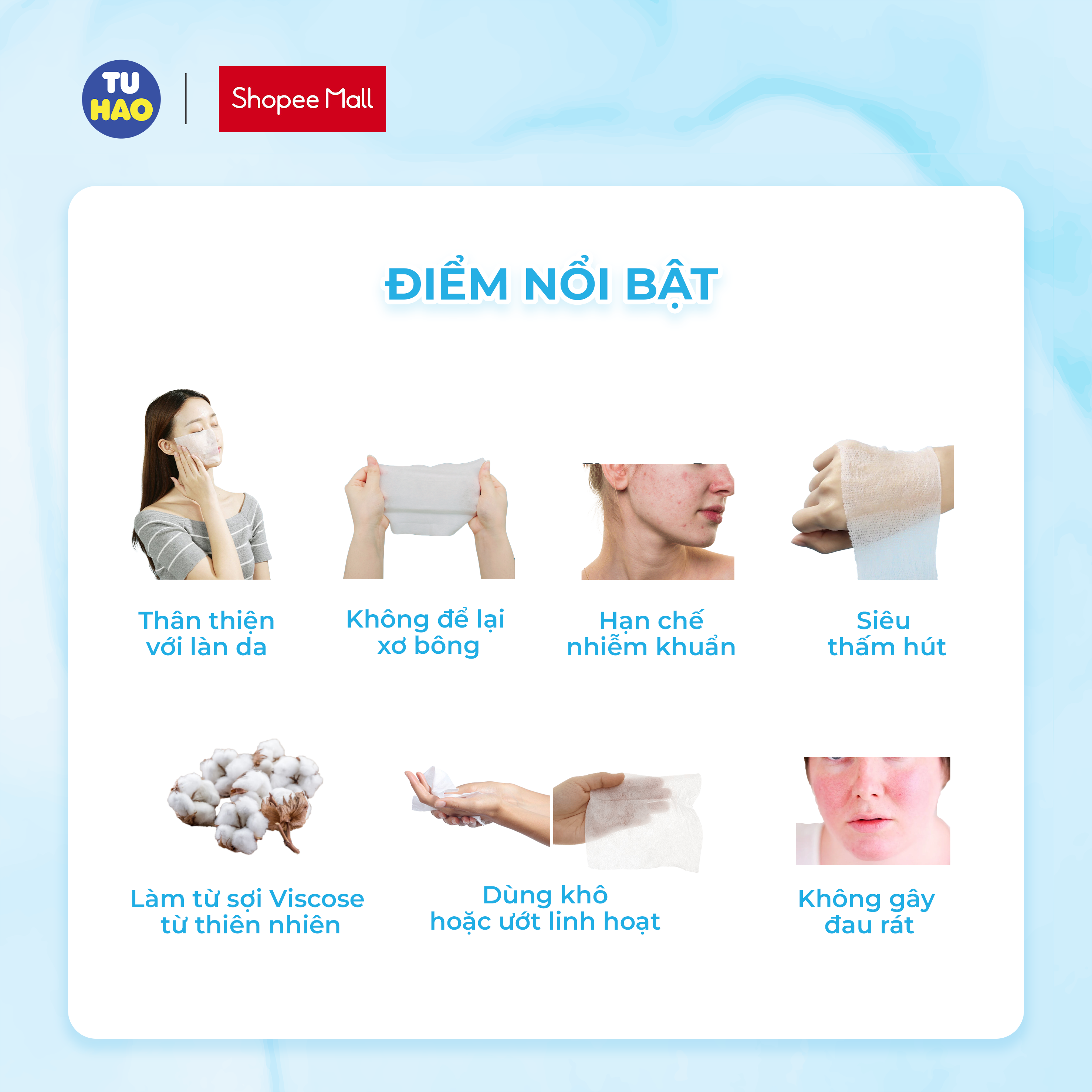 Mô tả Combo Khăn mặt đa năng Từ Hảo Soft Facial Towel 200 tờ - Từ hảo - 1