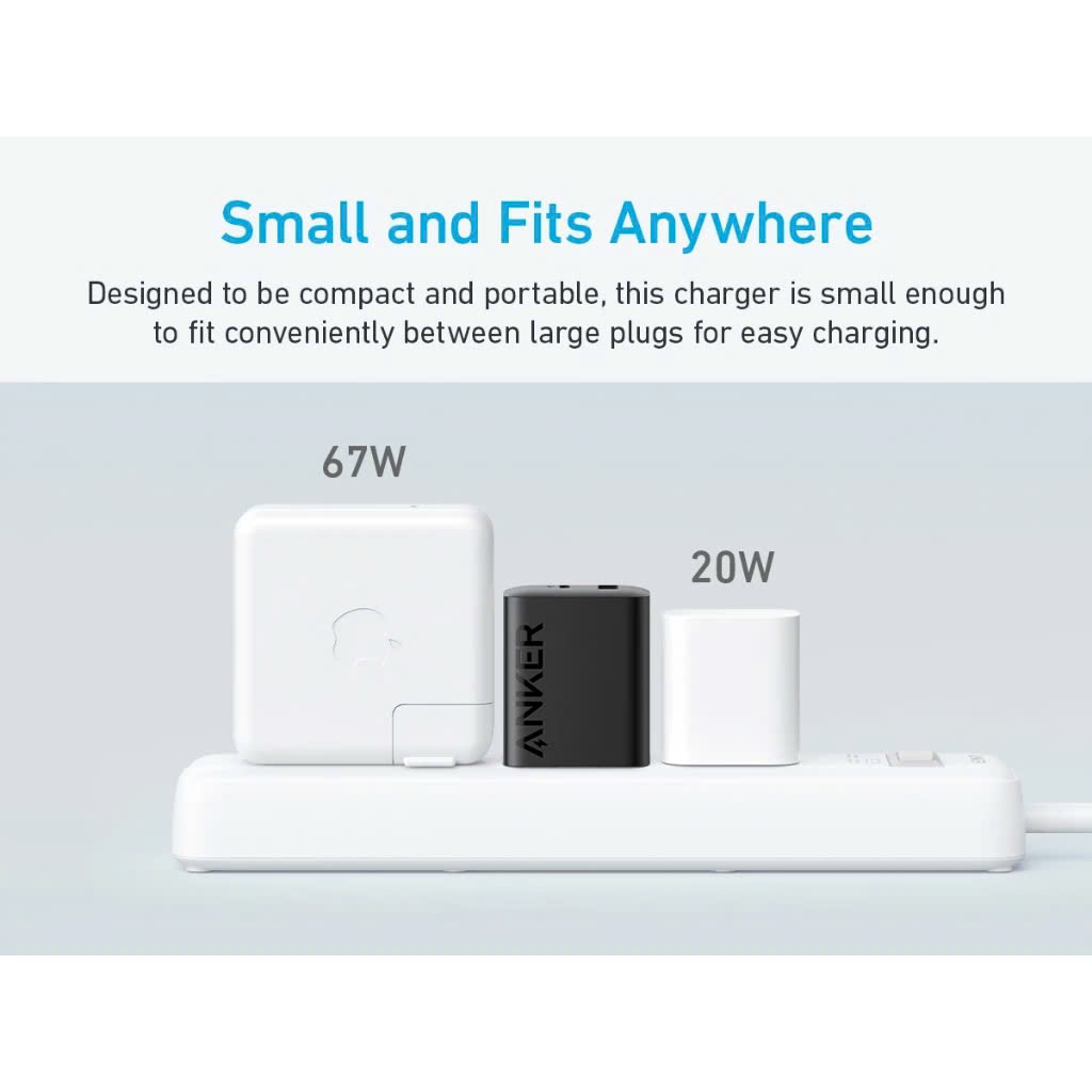 Mô tả Củ sạc nhanh Anker PD công suất 20W 2 cổng 1 USB-A & 1USB-C - A2348 - 3