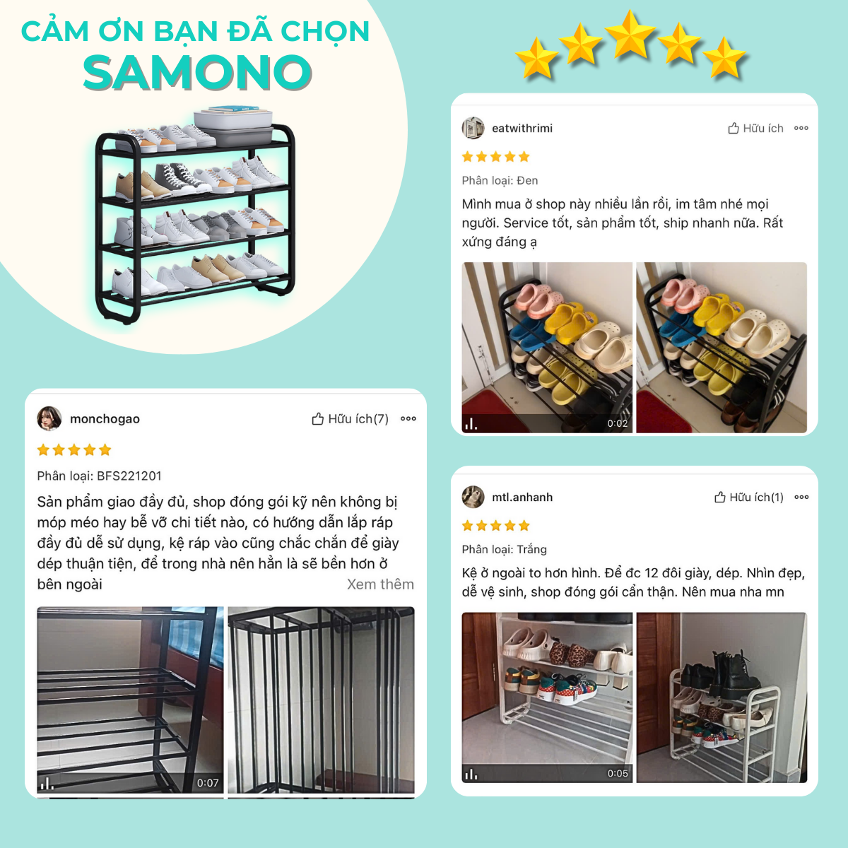 Mô tả Kệ Để Giày 4 Tầng 5 tầng Samono BFS221201 Thiết Kế Thông Minh Gọn Nhẹ Chắc Chắn Dễ Dàng Lắp Ráp - 8