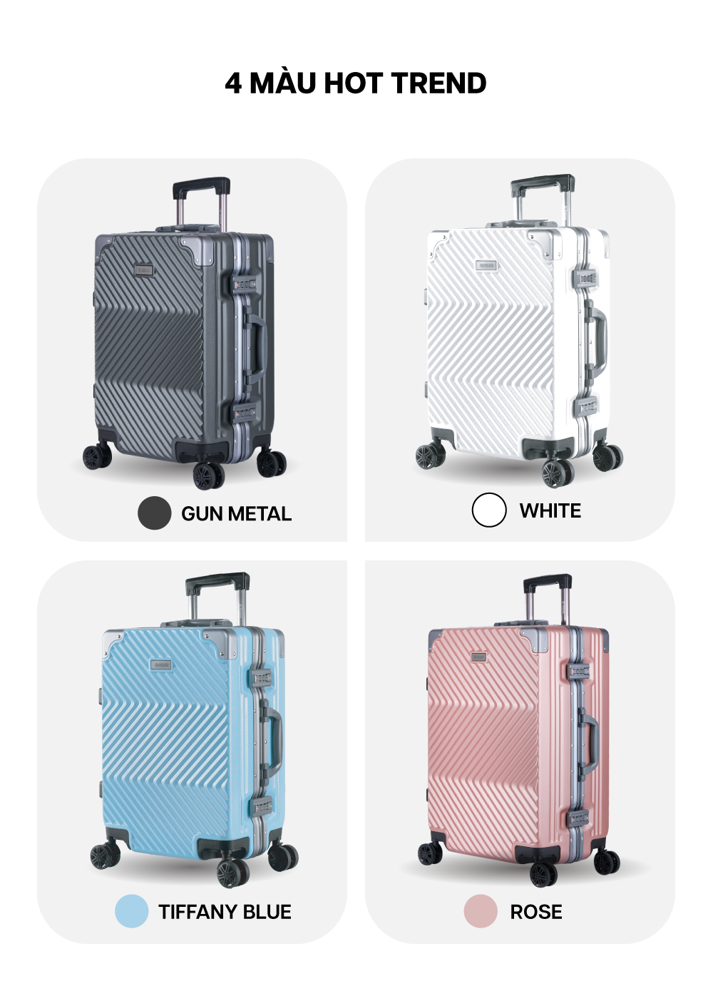Mô tả Vali Kéo MIAvn Pisani X9 - Size 20/24/28, Nhựa PC Cao Cấp Siêu Bền, Khoá Khung Bảo Mật, Bảo Hành Trọn Đời - 2