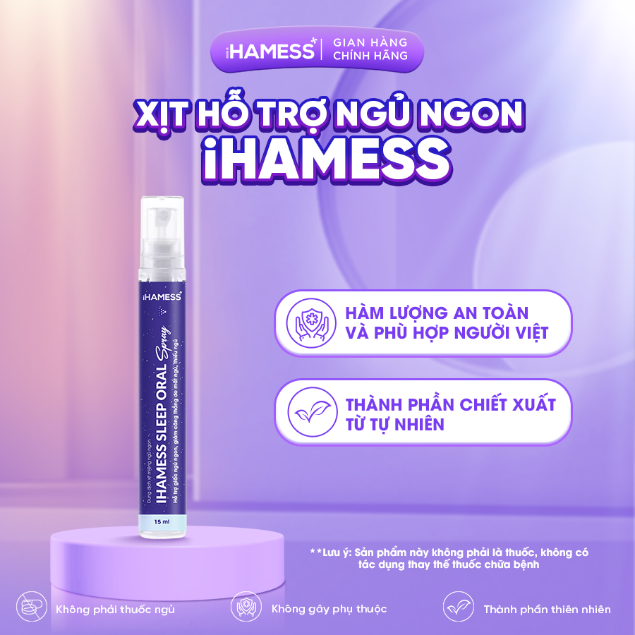 Mô tả Xịt ngủ iHAMESS vị bạc hà, Xịt ngủ ngon melatonin hỗ trợ điều hòa nhịp sinh học giấc ngủ 15ml - 3