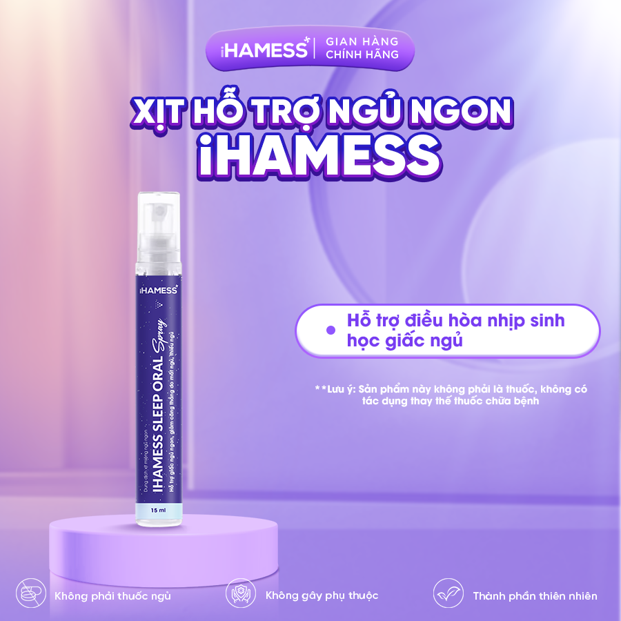 Mô tả Xịt ngủ iHAMESS vị bạc hà, Xịt ngủ ngon melatonin hỗ trợ điều hòa nhịp sinh học giấc ngủ 15ml - 2