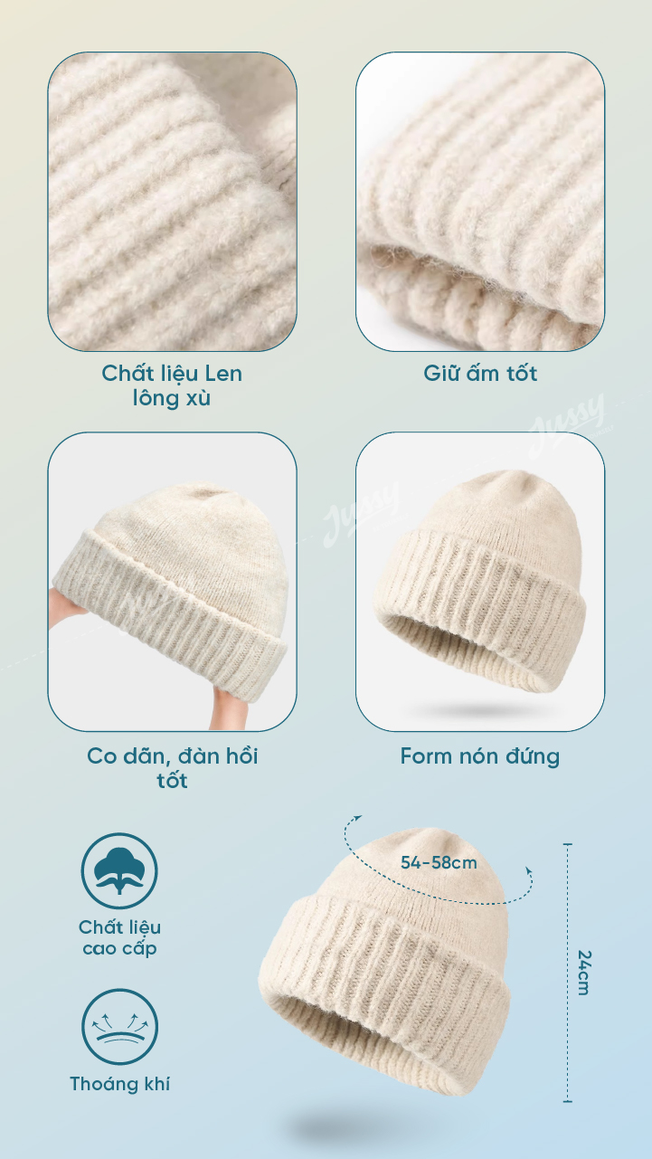 Mũ Len Beanie Trơn Hàn Quốc JML30 Jussy Official Nón Len Nam Nữ Unisex ...