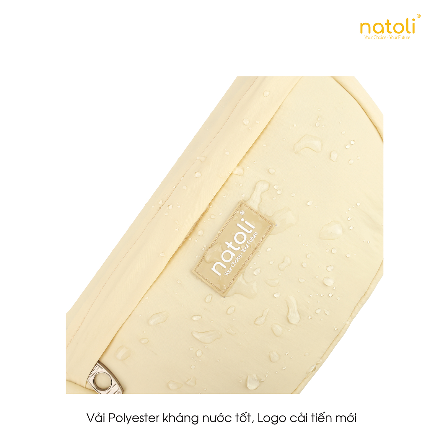 Mô tả Túi đeo chéo nữ hình bán nguyệt NATOLI túi bánh bao chần bông vải canvas chống nước tốt-Soft Touch Crossbag T26 - 9