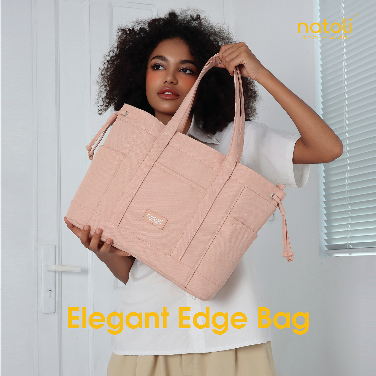 Mô tả Túi tote nữ nhiều ngăn NATOLI, 2 mặt đeo vai đựng laptop cao cấp - BST Elegant Edge Bag T19 - 2
