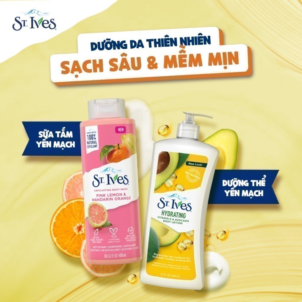 Mô tả Combo Sữa tắm và Sữa dưỡng thể ST.IVES (650ML + 621ML) (Tuỳ chọn) - 1