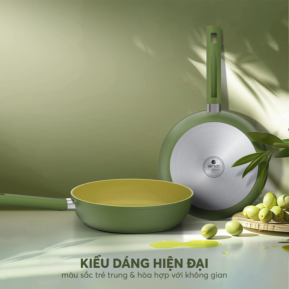 Chảo phủ sứ Elmich Olive 5965