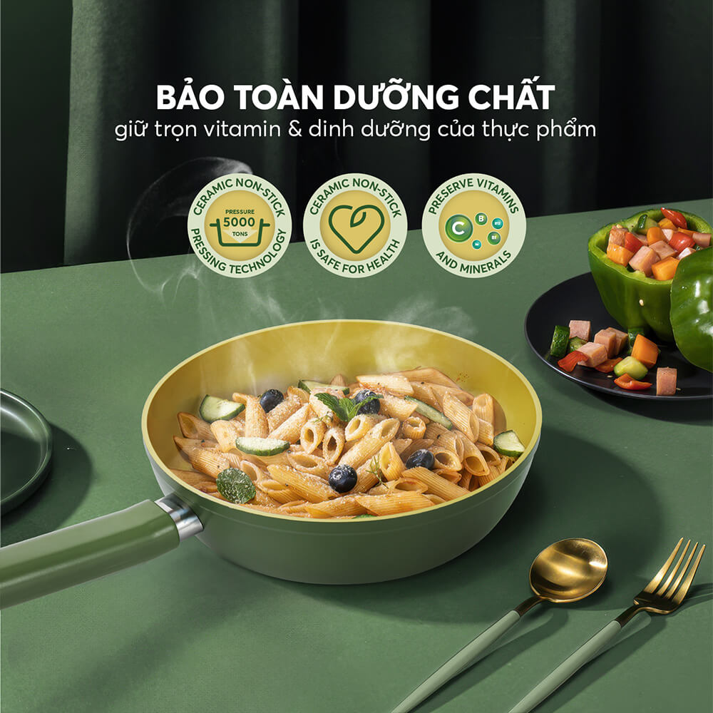 Chảo Elmich Olive trên bếp từ
