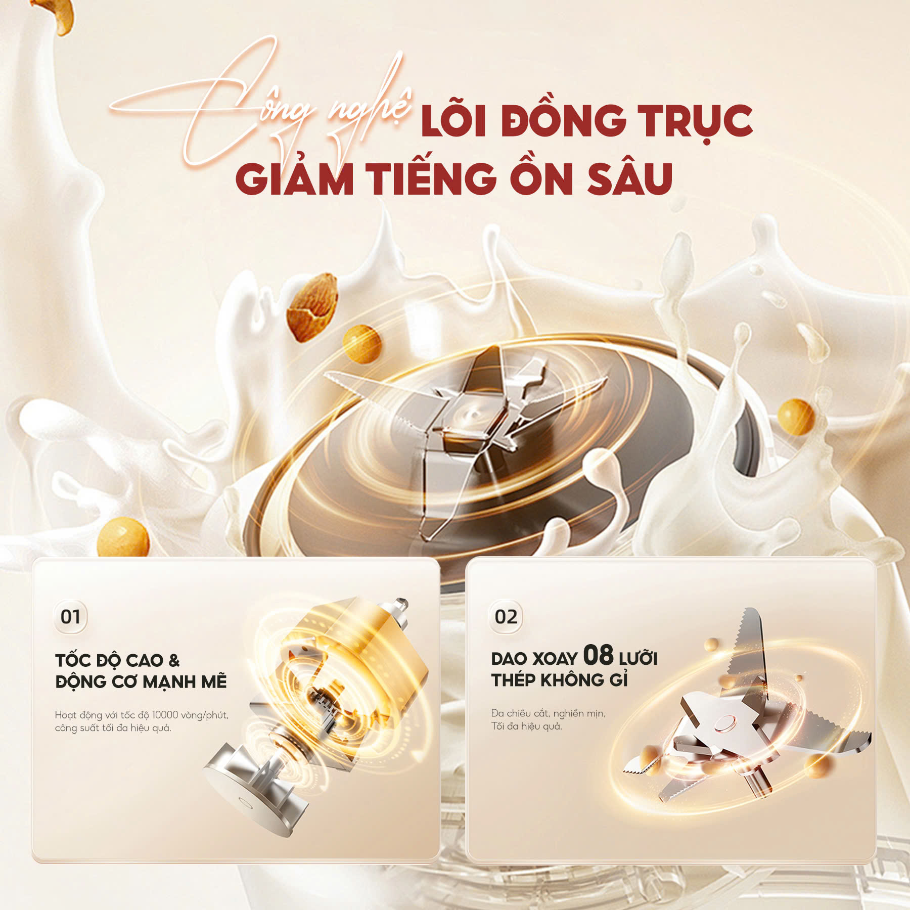 Máy Làm Sữa Hạt Masuto 1.2L Cấu tạo