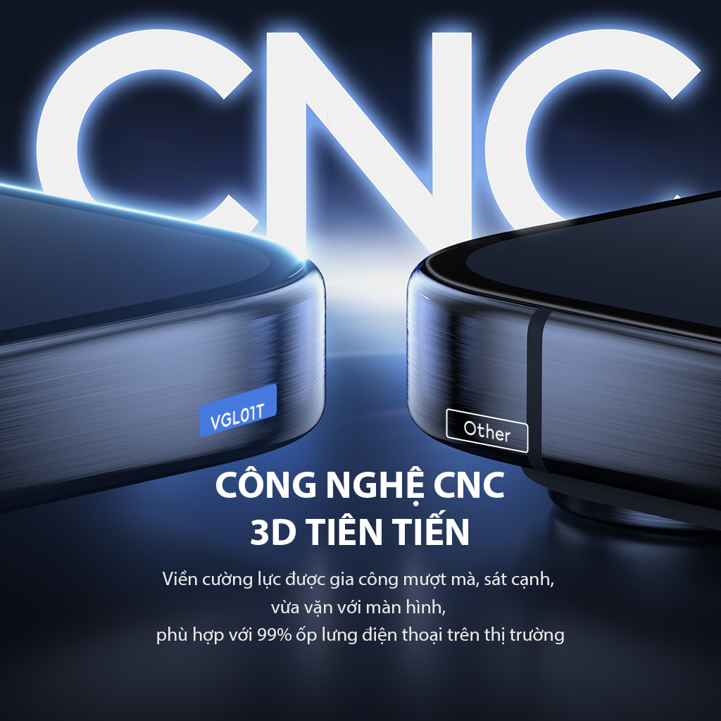 Mô tả Miếng dán cường lực trong suốt VGL01T/VGL04T VIVAN kèm khung tự dán cho điện thoại Táo 15 promax - 7