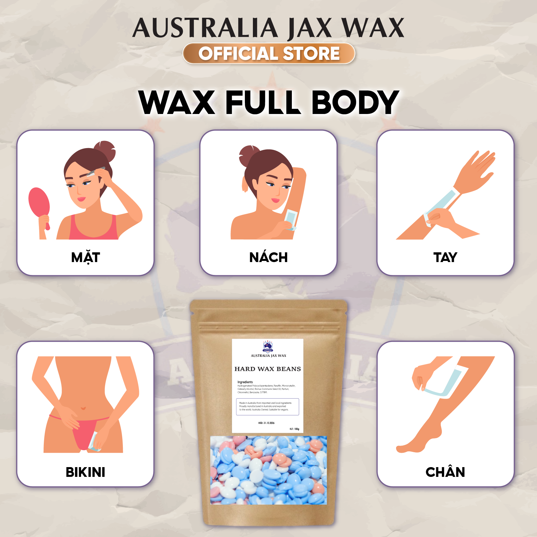Sáp Wax Lông Nóng Galaxy Mix 3 Màu Siêu Bám Lông Australia Jax Wax Dùng ...
