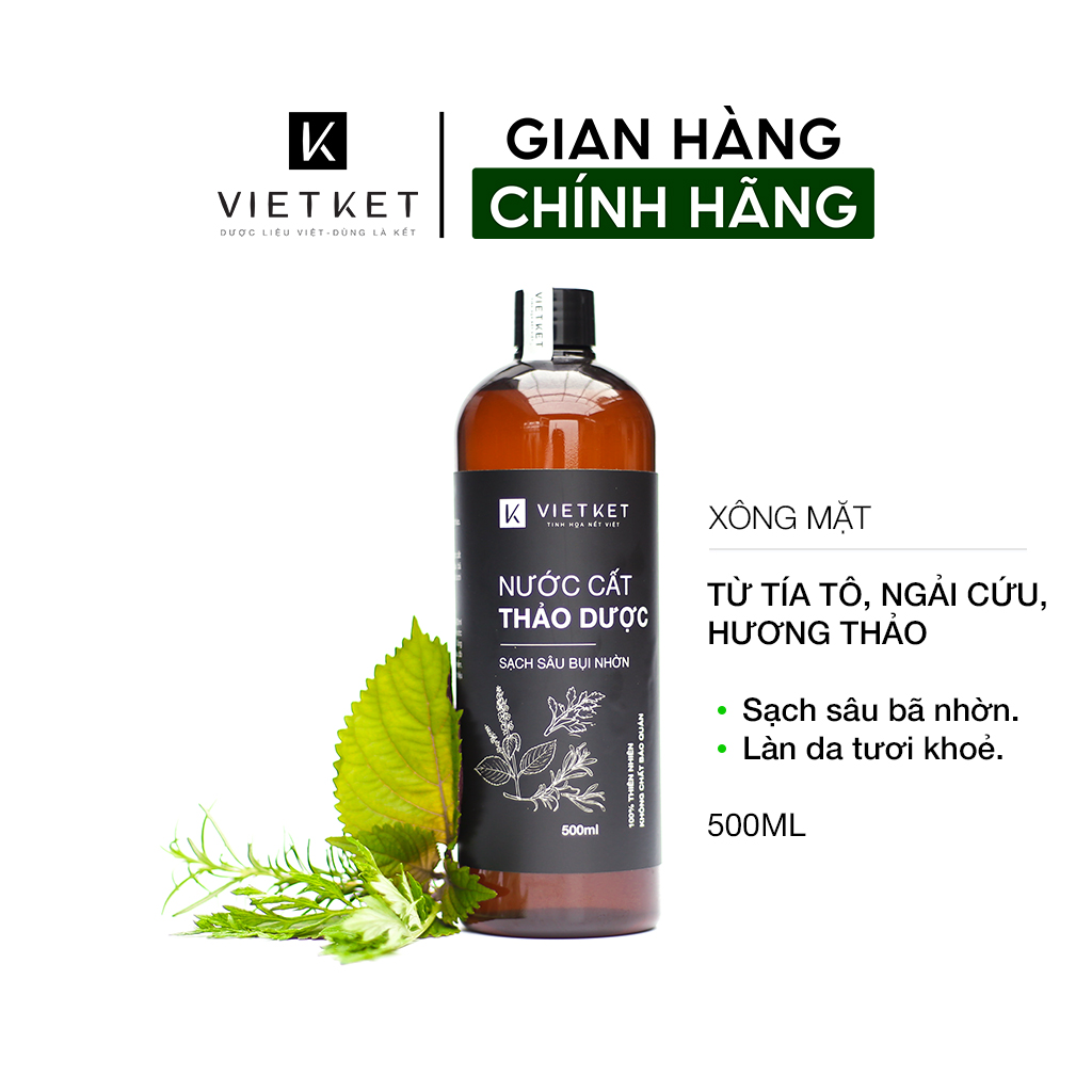 OCOP BẮC NINH: Toner dưỡng da mặt thảo dược VIETKET 500ml - Xông mặt làm sạch, Giảm da dầu mụn, nám, Dưỡng ẩm