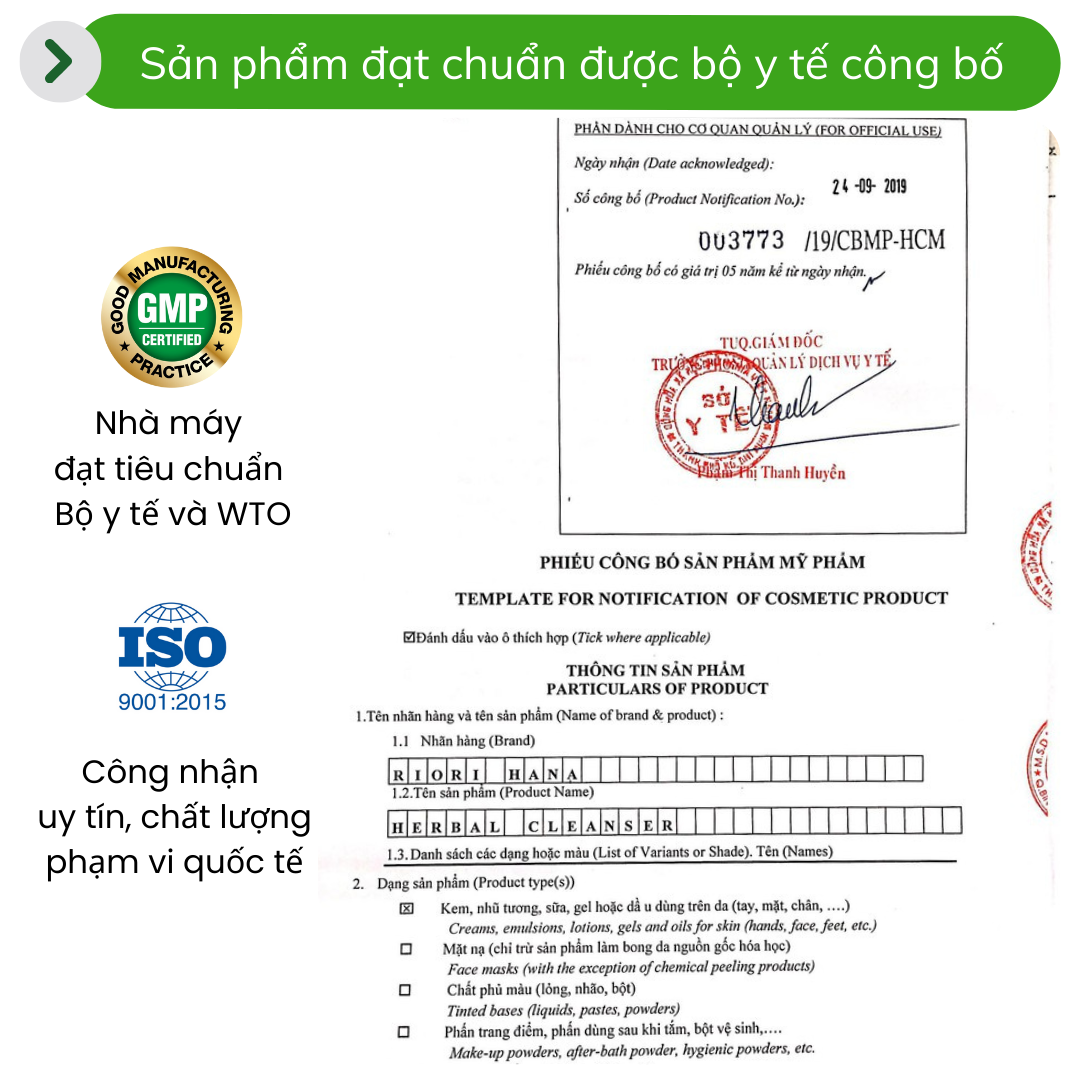 Mô tả Sữa Rửa Mặt Thảo Mộc pH 5.5 RIORI HANA Herbal Cleanser 120g - 12