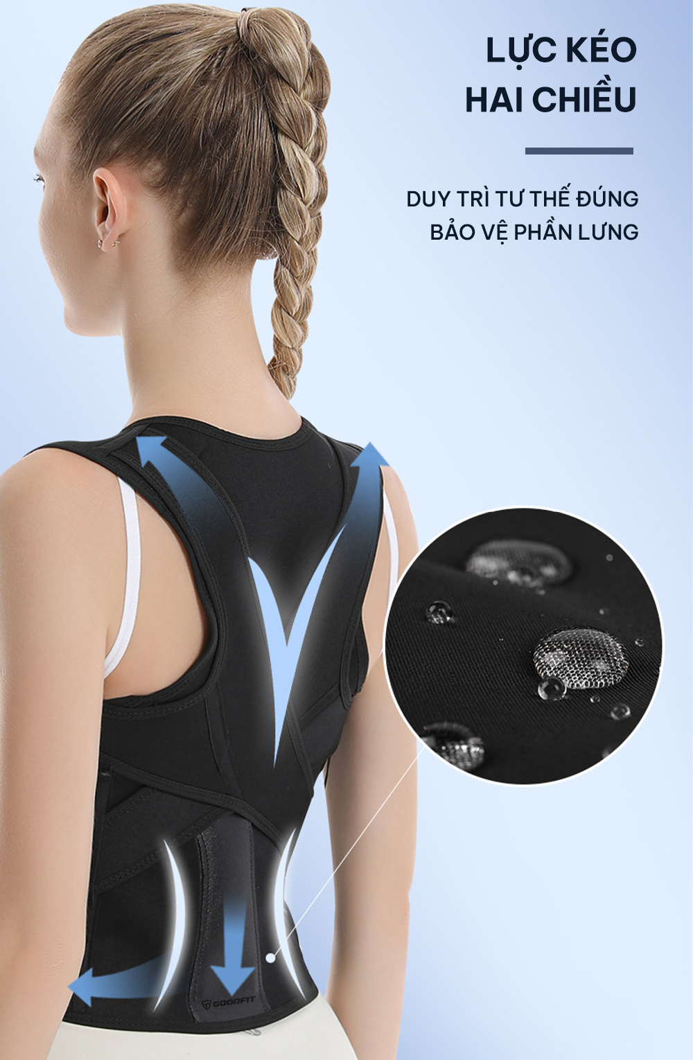 Mô tả Đai chống gù lưng nam, nữ, trẻ em hỗ trợ cải thiện vóc dáng chính hãng GoodFit GF716P - 5