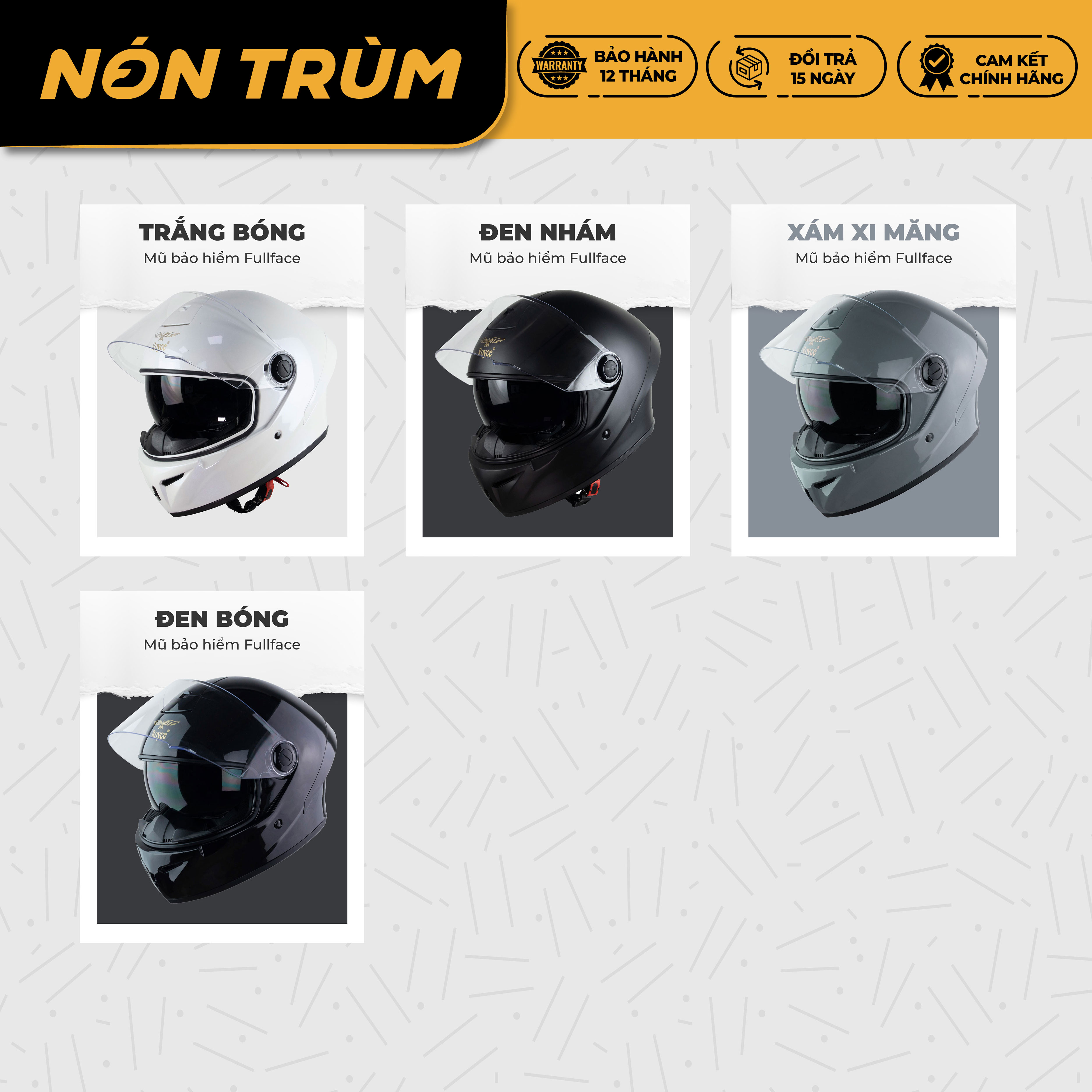 Mô tả Mũ bảo hiểm fullface Royce Xh04 có 2 kính đi xe máy phượt chính hãng - 6