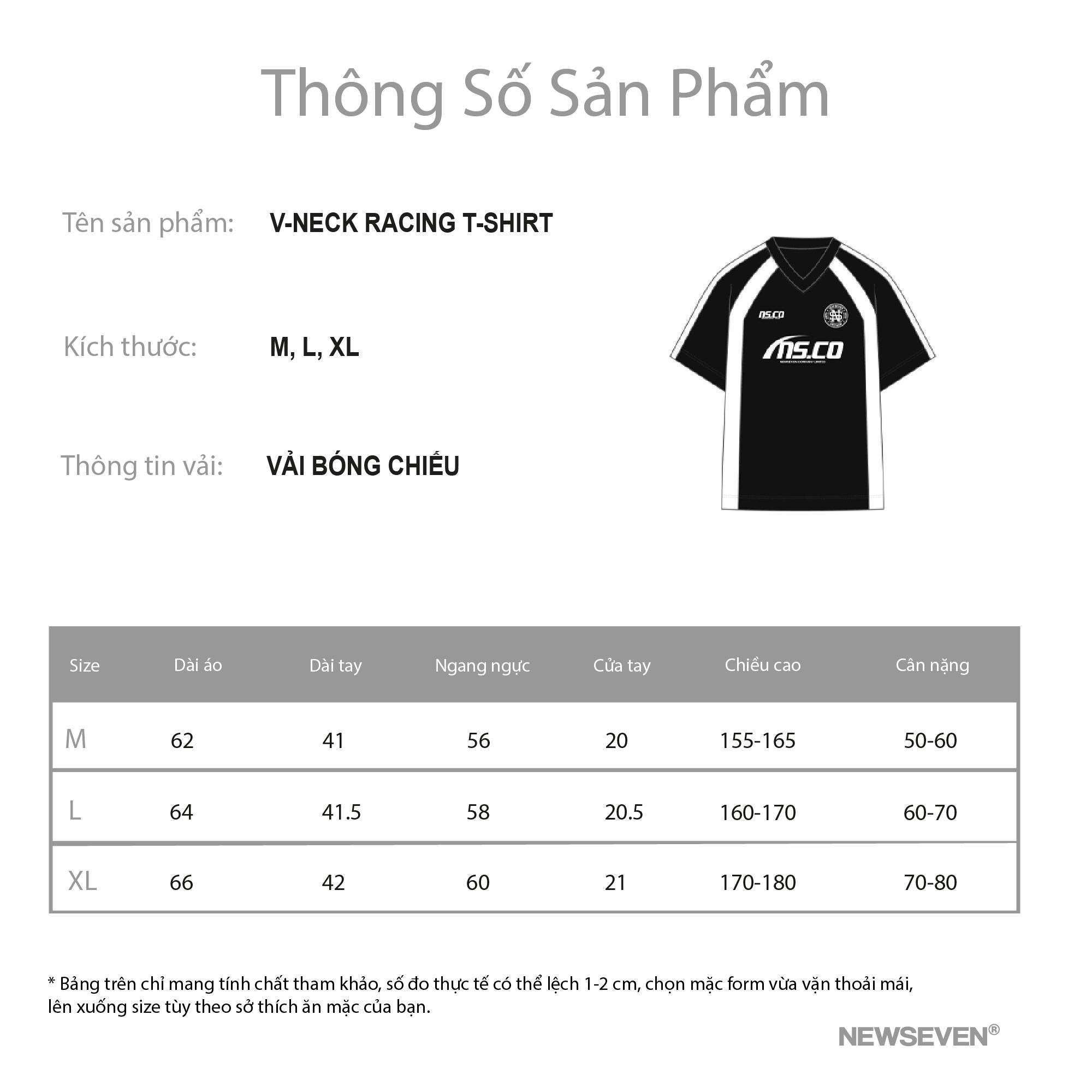Mô tả Áo Thun Jersey Cổ V NEWSEVEN V-Neck Racing T-Shirt AT.380 - 1