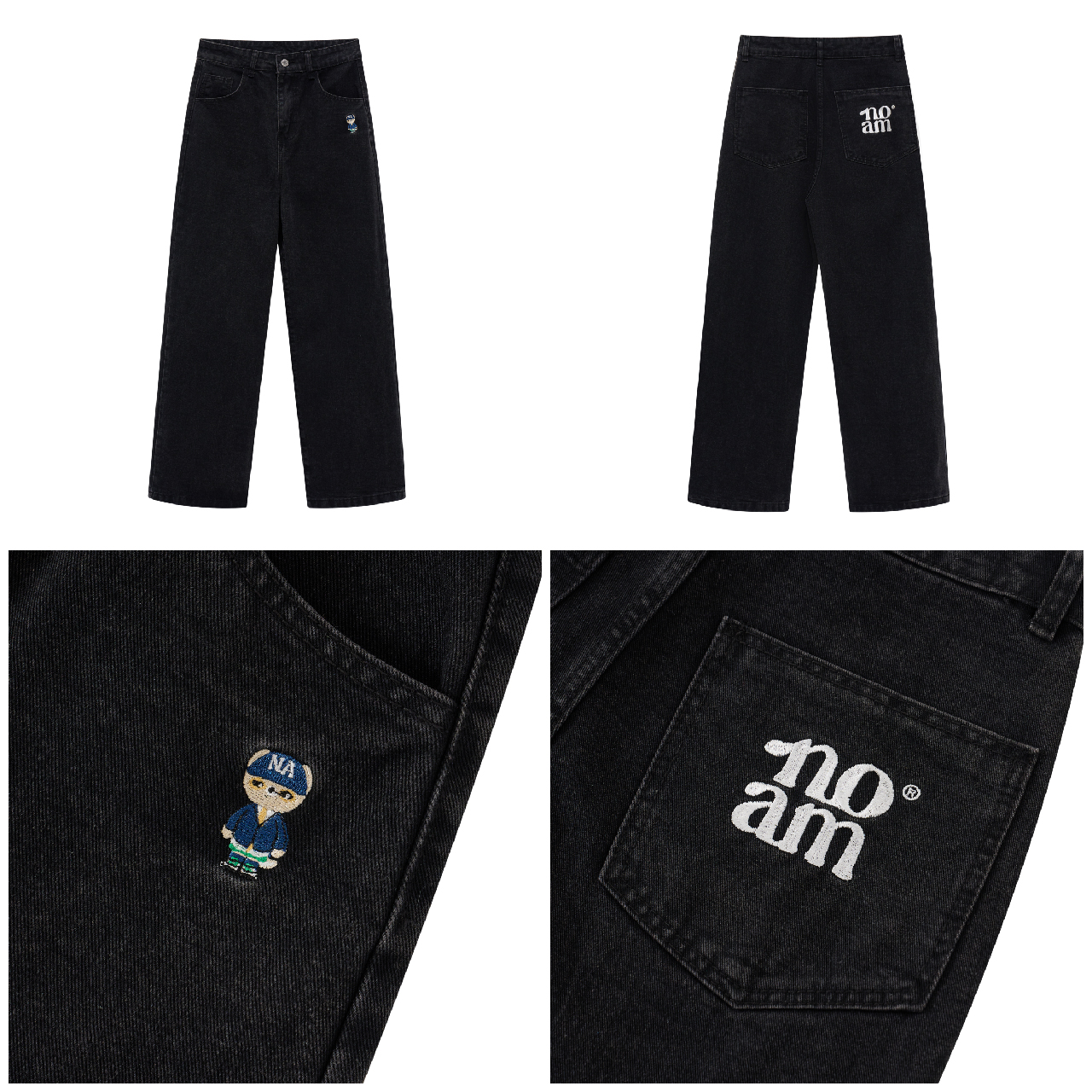 Mô tả Quần Jean Ống rộng NOAM Nafox Unisex - Màu Xanh/ Đen - 2