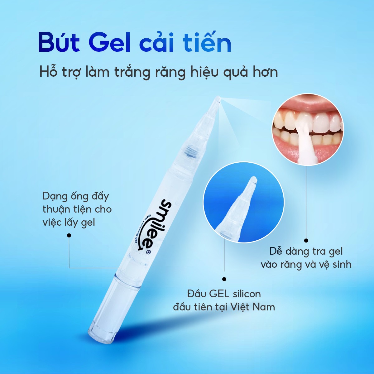 Mô tả Bộ 3 bút gel làm trắng răng Smilee dùng cùng bộ kít trắng răng Smilee Extra và Smilee Max - 1