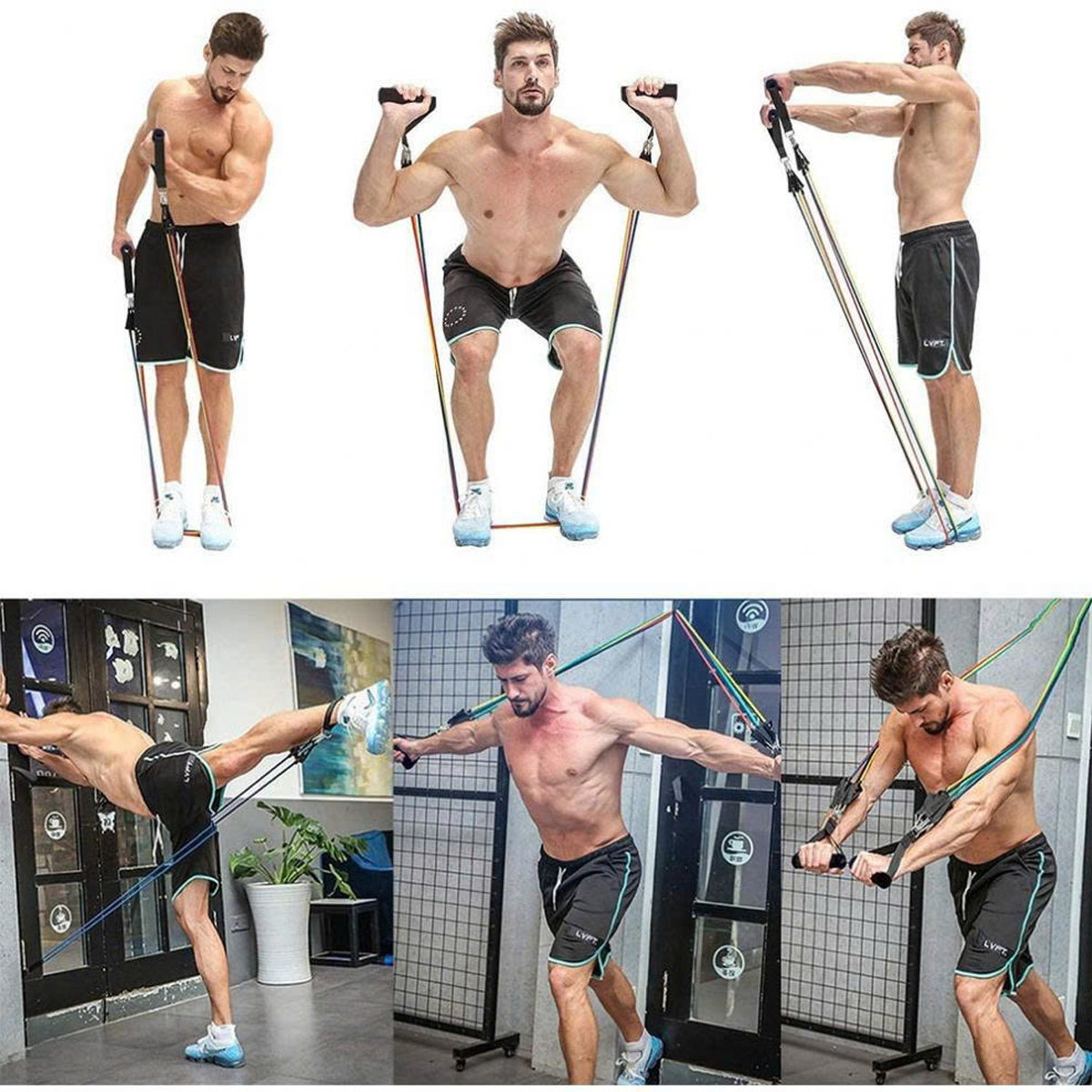 Mô tả Bộ 5 Dây Kháng Lực Dây Đàn Hồi Ngũ Sắc Tập Thể Hình Tập Gym Toàn Thân Đa Năng Chống Đứt Móc Sắt Chính Hãng Amalife - 8