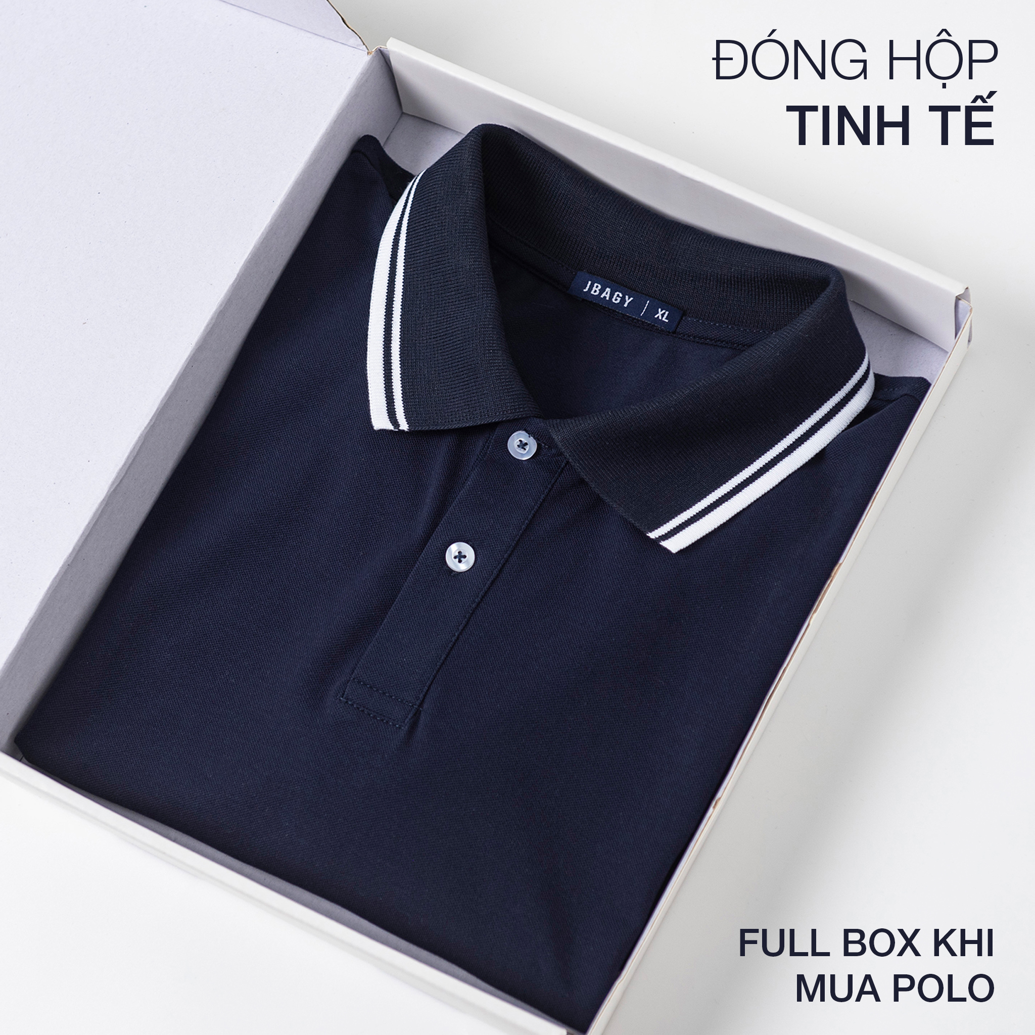 Mô tả Áo polo nam JBAGY phối cổ sọc nam chất liệu Cá sấu Cotton Cao Cấp - JP0101V - 1