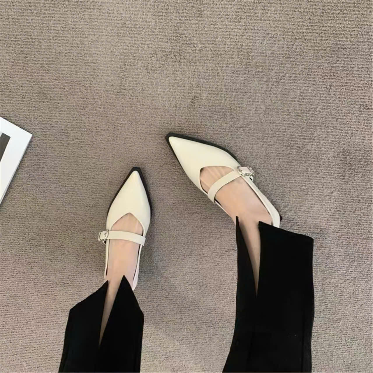 Mô tả Giày bup bê nữ mũi nhọn FAROSA -K74 giày marry janes chất da lỳ mềm siêu đẹp siêu hót - 2
