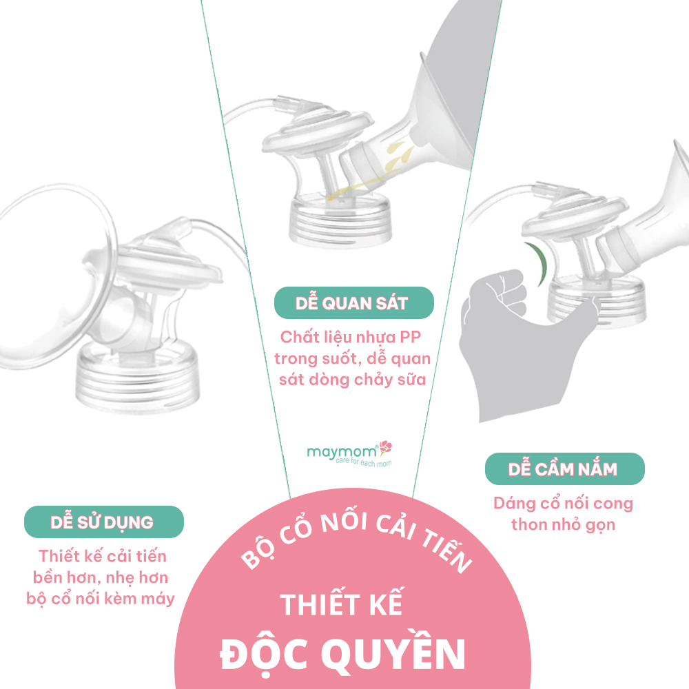 Mô tả Phụ Kiện Hút Sữa Cải Tiến Thương hiệu Maymom Cho Máy Spectra, Avent, Fazt, Rozabi, Size Phễu 10-32mm - 3