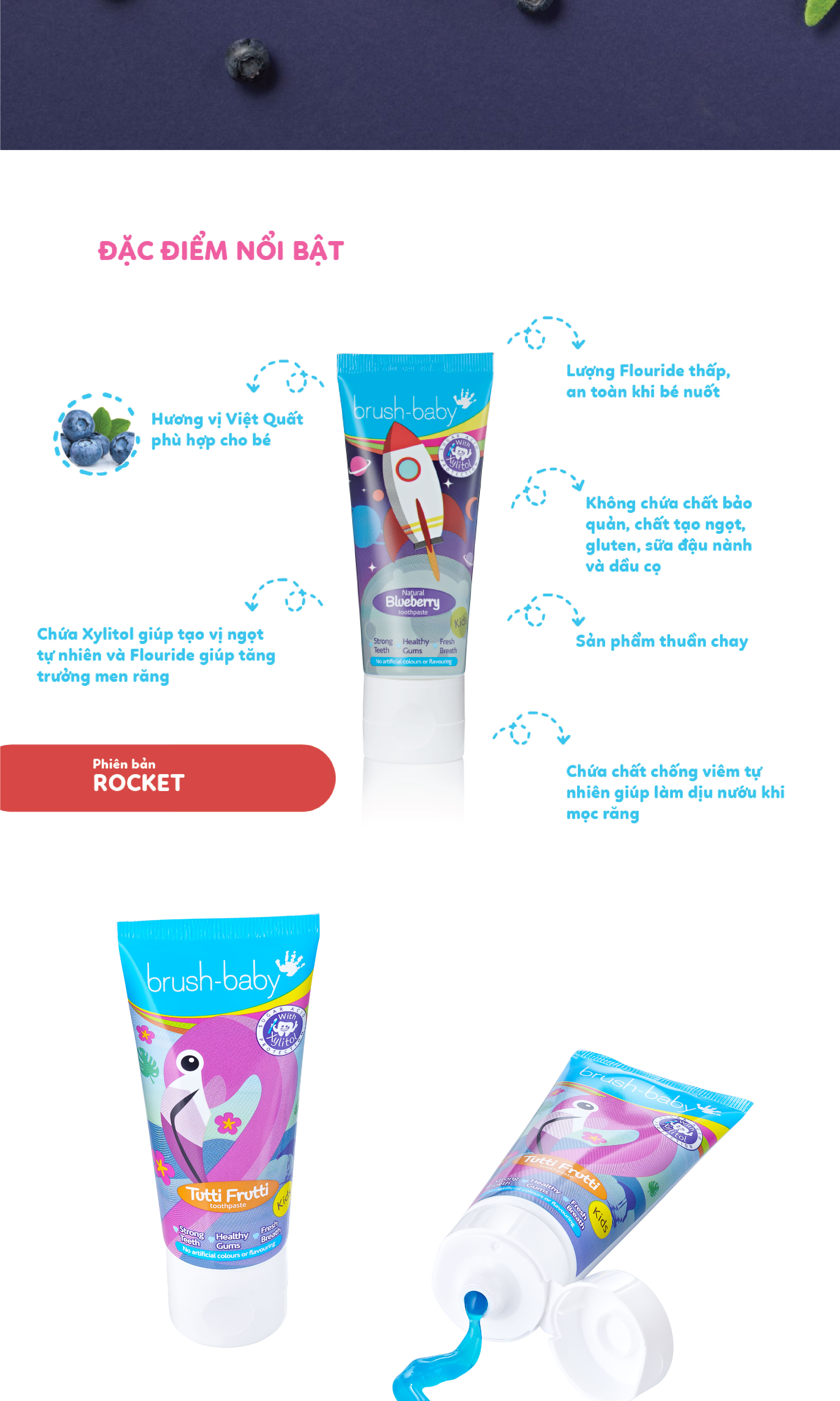 Mô tả Brush-Baby Kem đánh răng có Fluoride cho bé ở mọi độ tuổi 50ml - 6