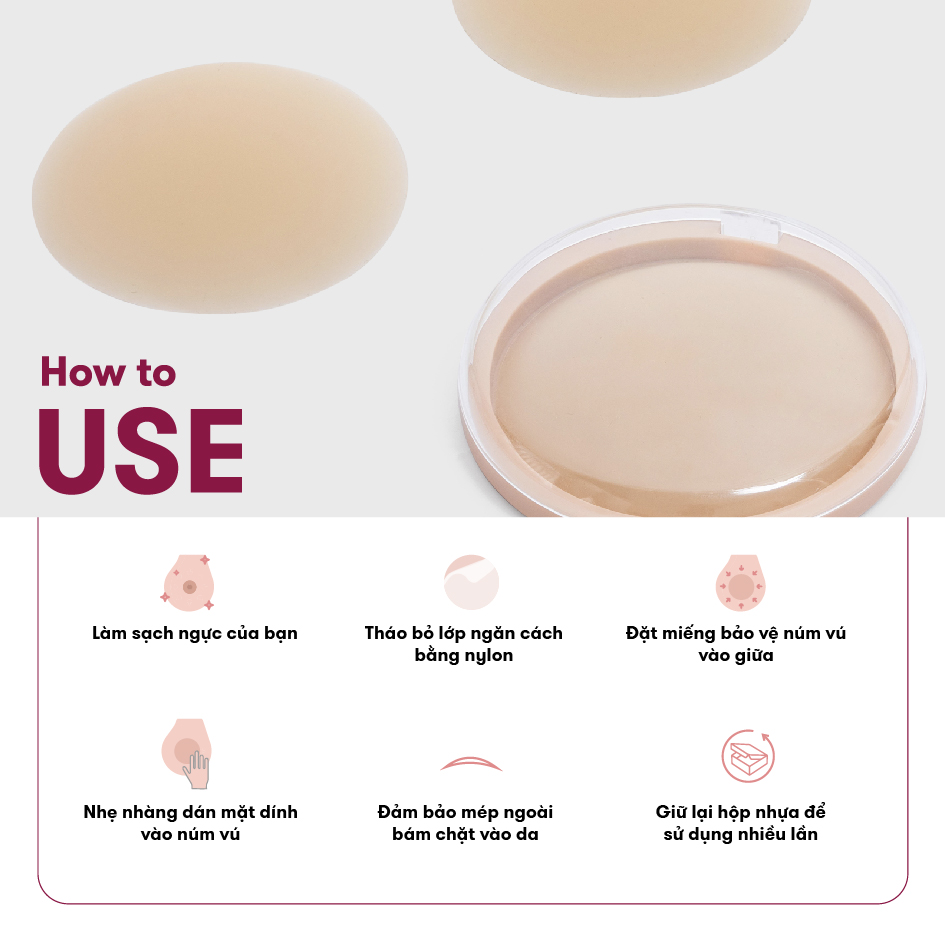 Mô tả Miếng Dán Ngực Mustoto Nhũ Hoa Đầu Ti Mỏng Màu Da Size 8cm (PK26) - 1