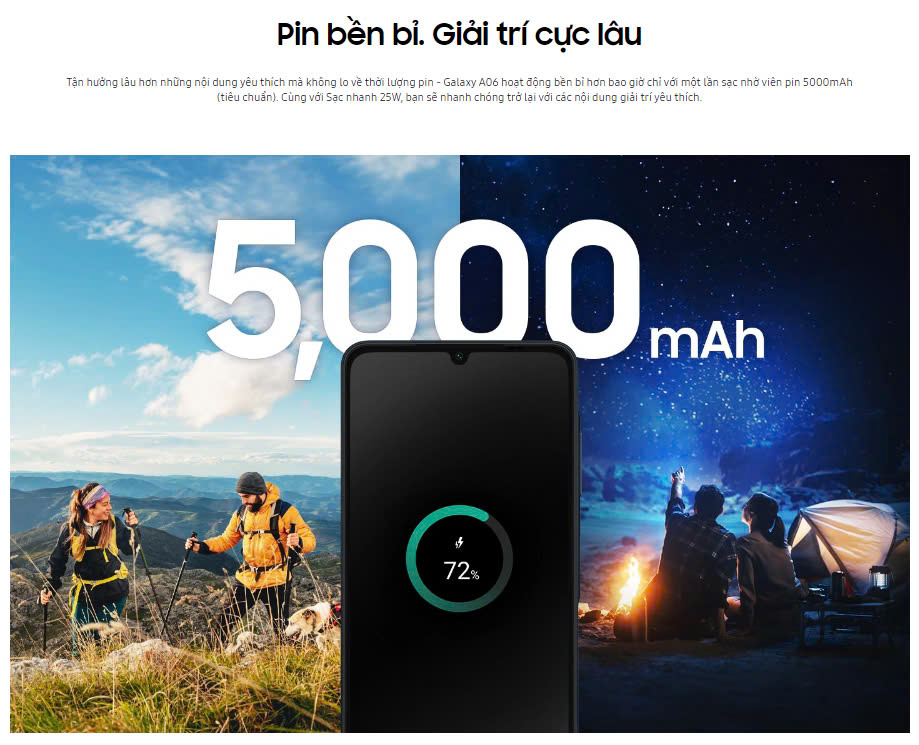 Mô tả Samsung Galaxy A06 4GB | 128GB - 6.7" 60Hz | Chip Mediatek Helio G85 - Camera 50MP - 5000mAh | Bảo hành độc quyền 2 năm - 4