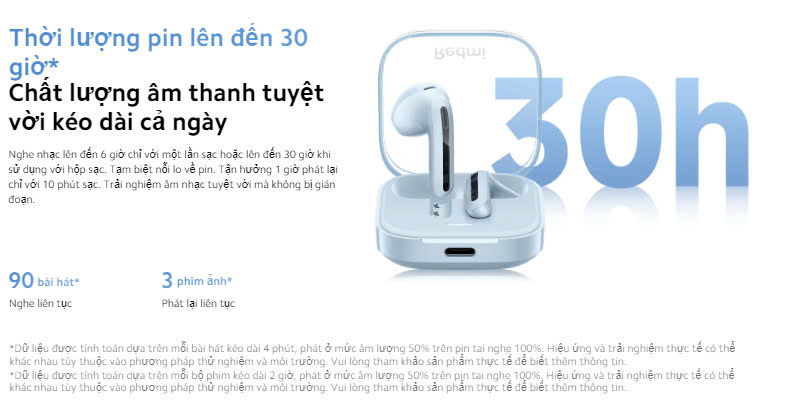 Mô tả Tai Nghe Không Dây Xiaomi Redmi Buds 6 Active - Chống ồn ENC - Hàng chính hãng - Bảo hành 6 tháng - 5