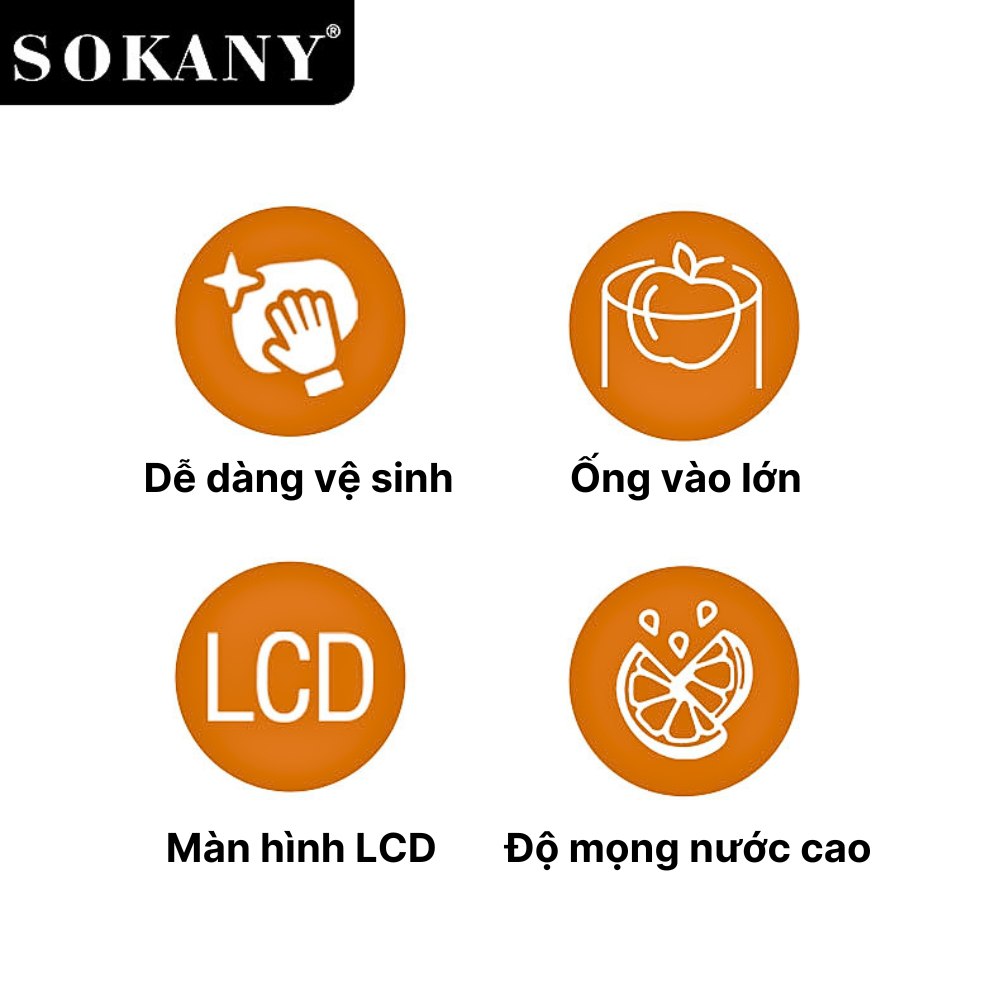 Mô tả Máy ép nhanh SOKANY SK-03014, công suất cao 1200W, màn hình LCD với 5 chế độ ép [BẢO HÀNH 1 NĂM] - 2