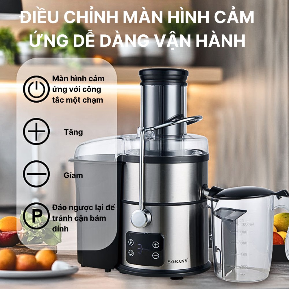 Mô tả Máy ép nhanh SOKANY SK-03014, công suất cao 1200W, màn hình LCD với 5 chế độ ép [BẢO HÀNH 1 NĂM] - 6