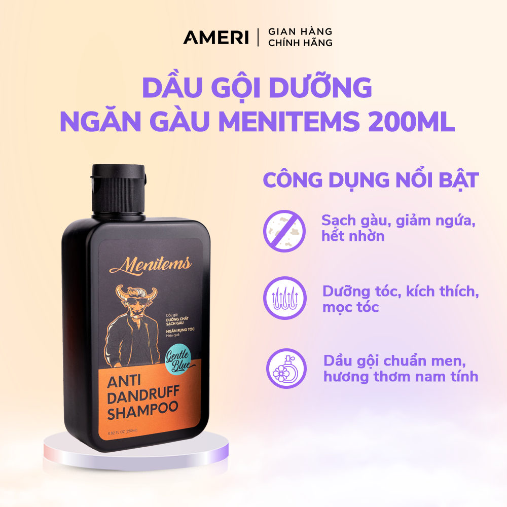 Mô tả Dầu gội hỗ trợ ngăn gàu Menitems, dầu gội đầu giúp giảm ngứa, hết nhờn, kích thích mọc tóc lưu hương nước hoa cấp - 2