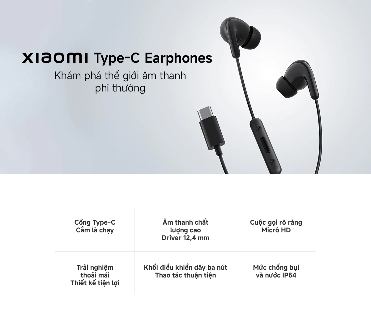 Mô tả Tai nghe In-Ear Xiaomi Type-C Earphone  - Chính Hãng Bảo Hành 6 Tháng - 1