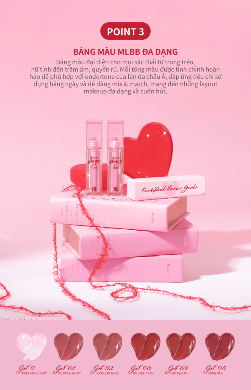 Mô tả Son Kem Bóng Merzy Bisous Glowy Gel Tint - 9