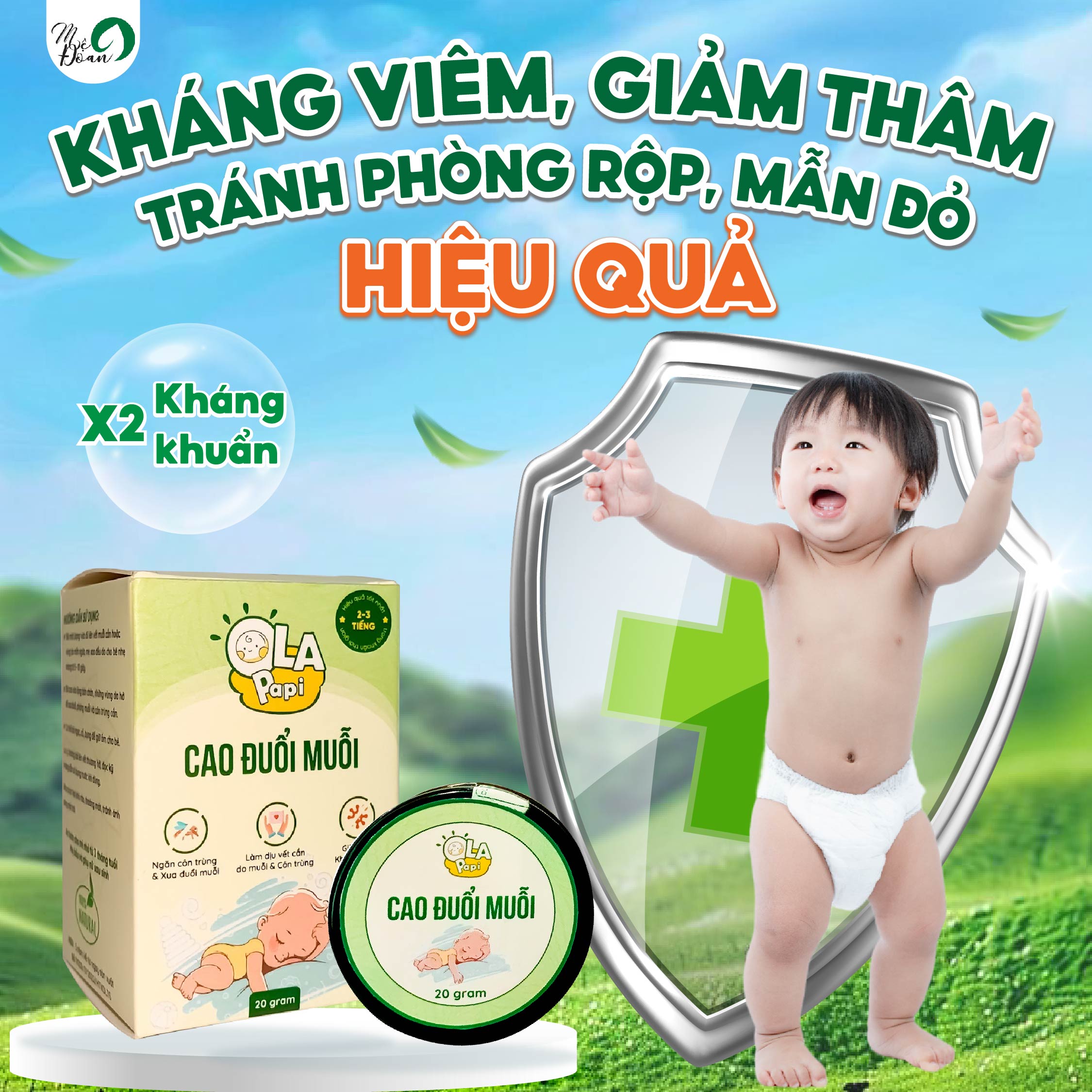 Mô tả - Cao đuỗi muỗi Mệ Đoan cho trẻ nhỏ, trẻ sơ sinh 5g - 2