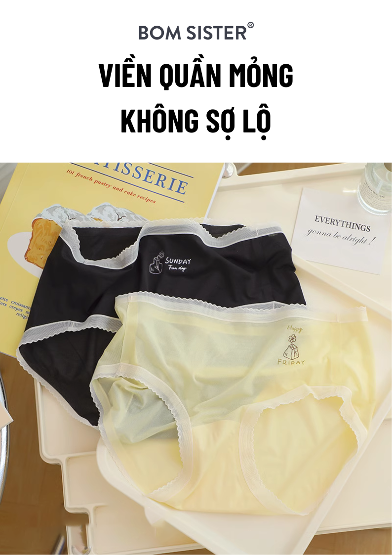 Mô tả Combo 5 ngày quần lót thun co giãn màu trơn, đáy may hai lớp, các ngày trong tuần BOM SISTER Q3674 - 4