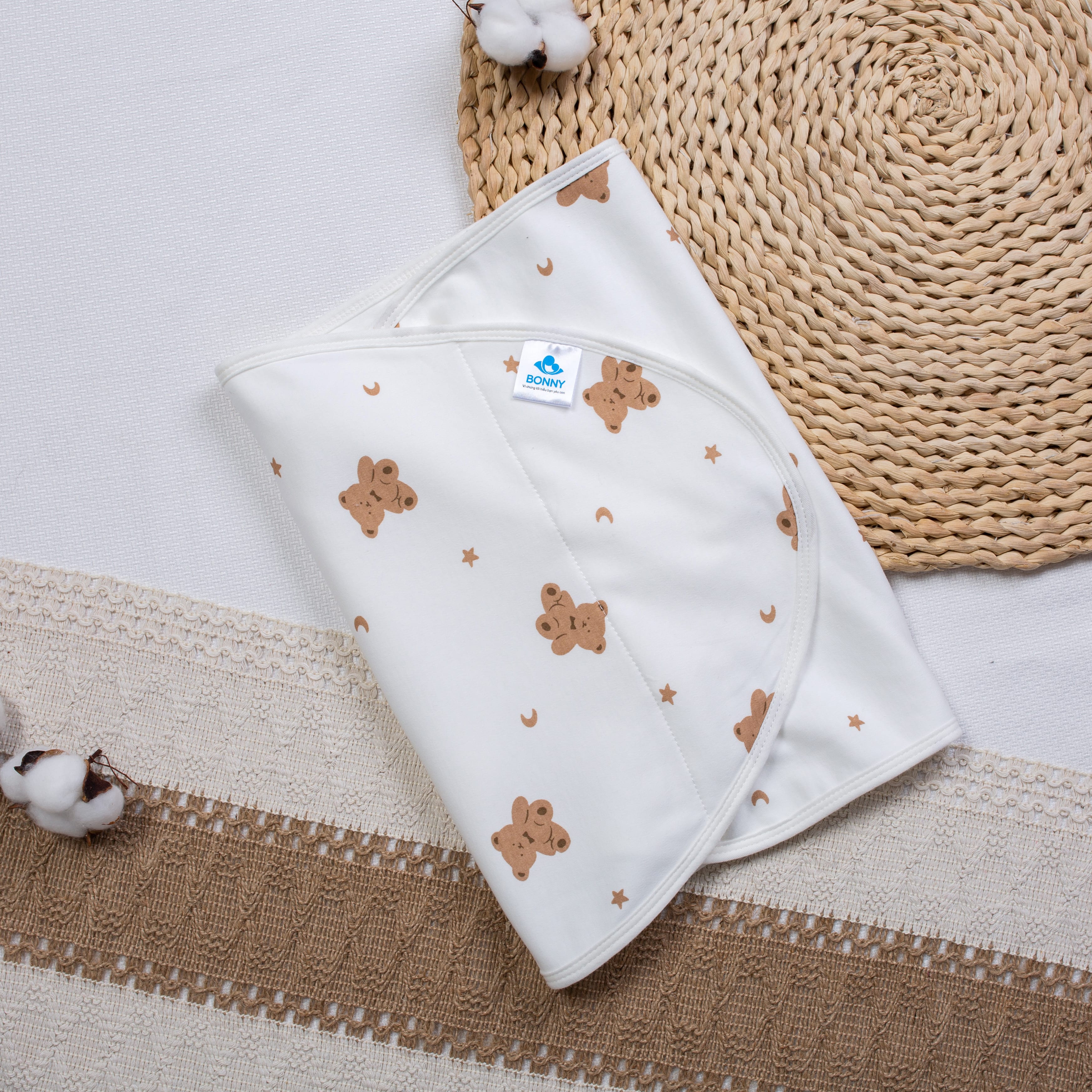 Mô tả Cho Bé Sơ Sinh Cotton Mềm Mịn (Kt: 35x80Cm) - 1