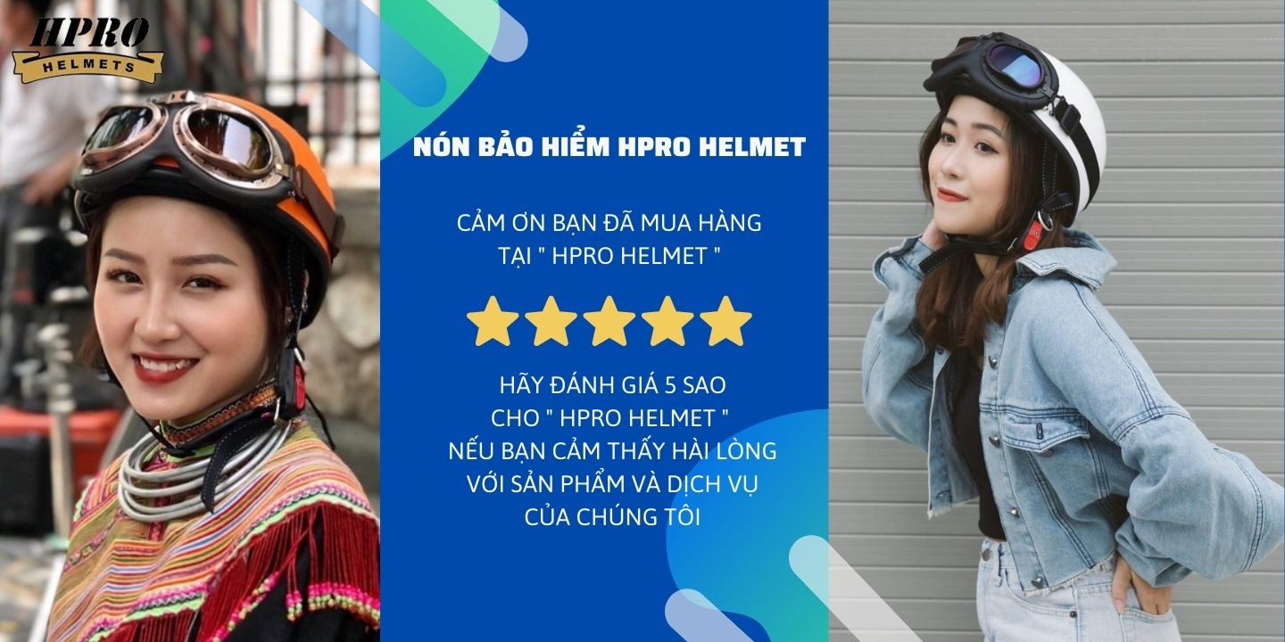 Mô tả Mũ bảo hiểm nửa đầu Hpro helmet, kiểu dáng thời trang, màu đen mờ cá tính mạnh mẽ, Freesize(52-56cm) - 4