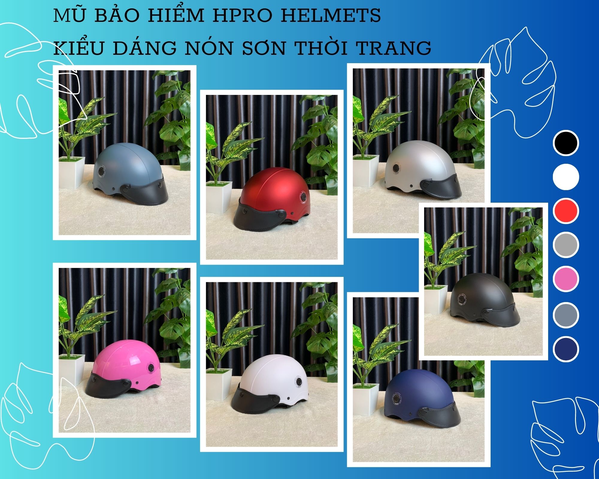 Mô tả Mũ bảo hiểm nửa đầu thương hiệu Hpro helmet, màu xám xi măng nổi bật, kiểu dáng trẻ trung năng động, freeside(52-56cm) - 1