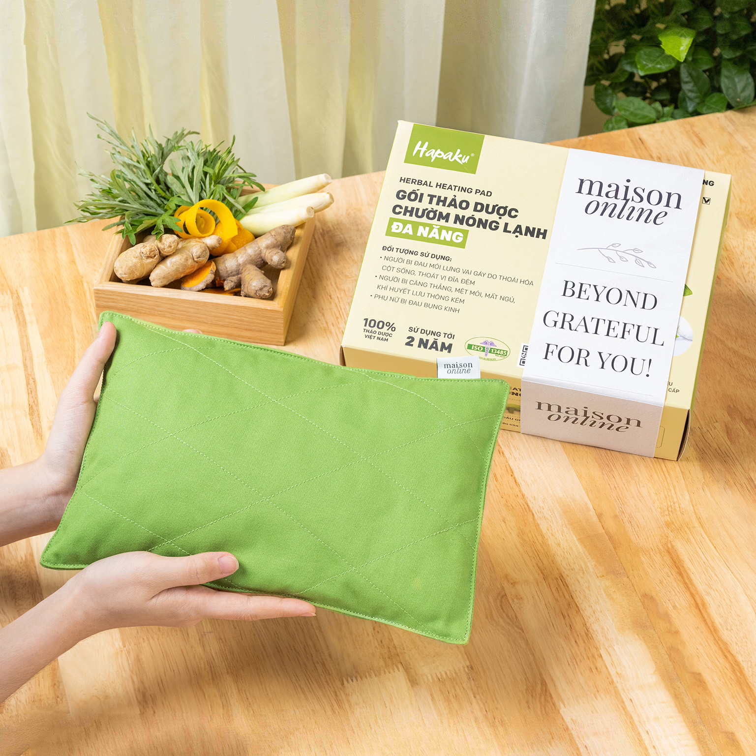 Mô tả Gối Chườm Thảo Dược Chườm Nóng Lạnh Đa Năng Hapaku, Giảm Nhức Mỏi, Thư Giãn Cơ Thể - 3