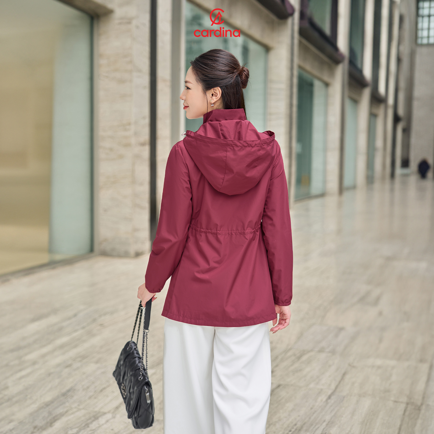 Mô tả Áo khoác jacket nữ An Lành CARDINA chất liệu gió tráng nhựa 50D cản gió cản nước kiểu dáng trẻ trung 4JKF02 - 5