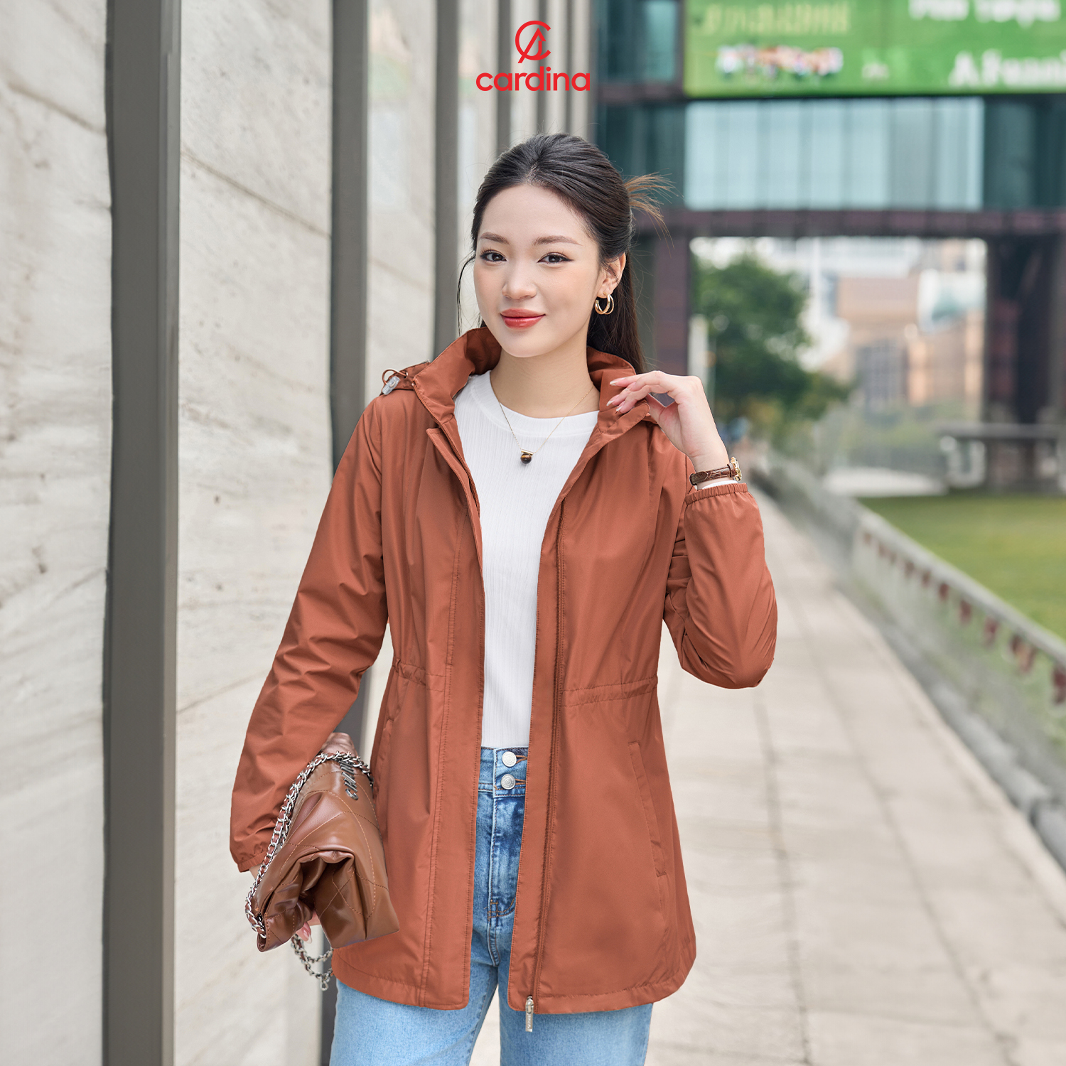 Mô tả Áo khoác jacket nữ An Lành CARDINA chất liệu gió tráng nhựa 50D cản gió cản nước kiểu dáng trẻ trung 4JKF02 - 6