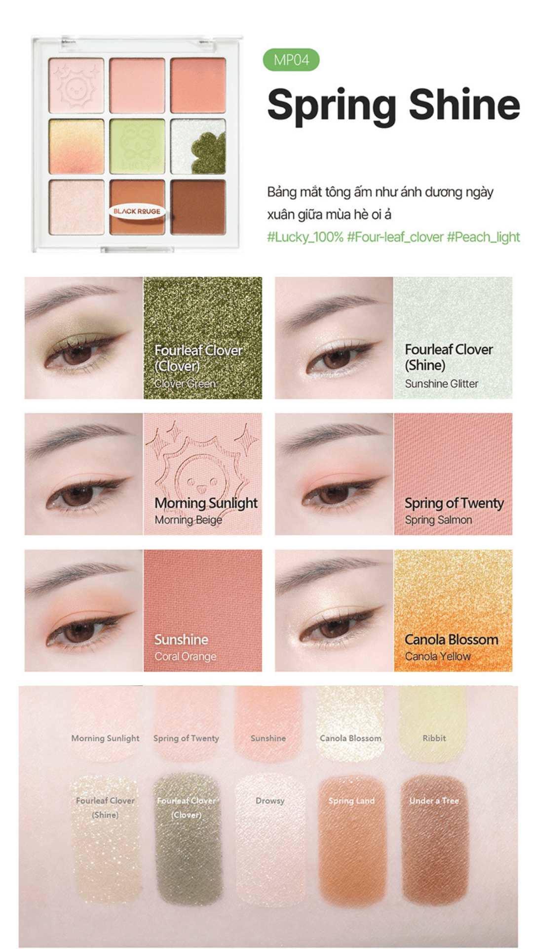 Mô tả Bảng Phấn Mắt 9 Ô Màu Có Highlight Black Rouge Colordation Mood Palette - Weather Zip - 7