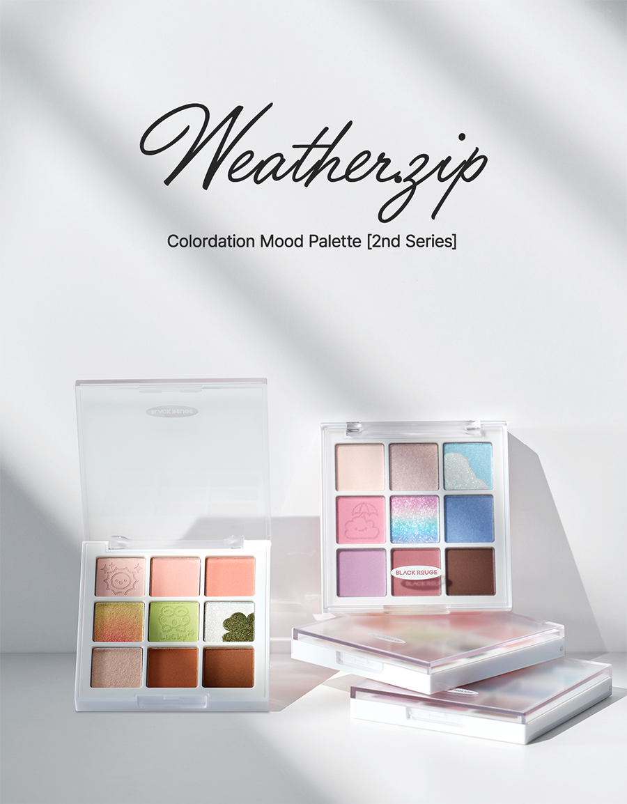 Mô tả Bảng Phấn Mắt 9 Ô Màu Có Highlight Black Rouge Colordation Mood Palette - Weather Zip - 12