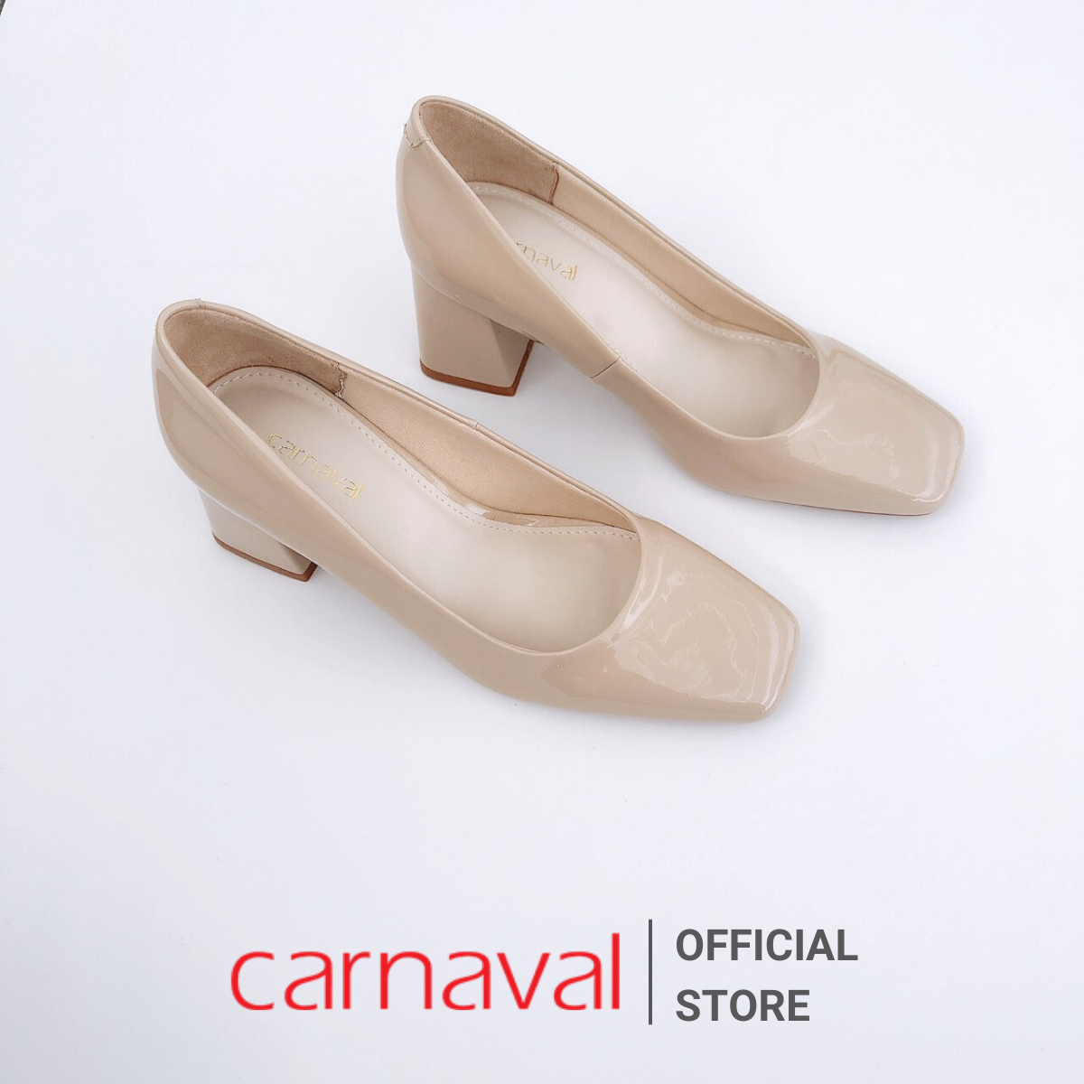Mô tả Giày Cao Gót Mũi Vuông Carnaval Sang Trọng 7 Phân Da Bóng Cao Cấp - VS67 - 5