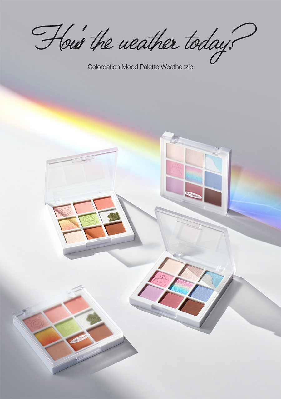Mô tả Bảng Phấn Mắt 9 Ô Màu Có Highlight Black Rouge Colordation Mood Palette - Weather Zip - 10
