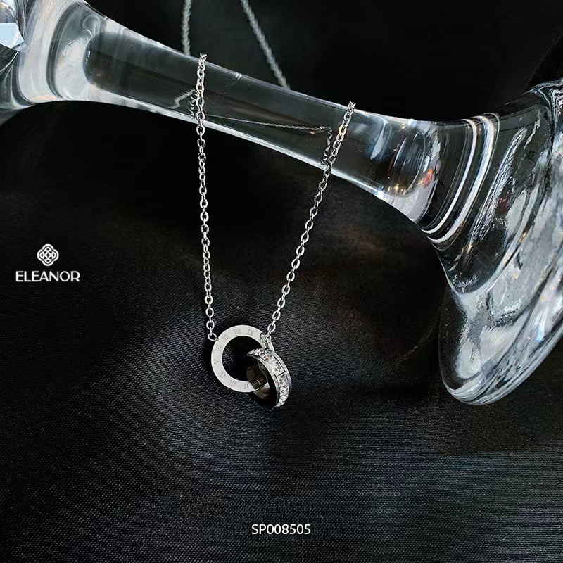 Mô tả Dây chuyền nữ titan Eleanor Accessories đính đá vòng cổ khắc số la mã phụ kiện trang sức 8505 - 2