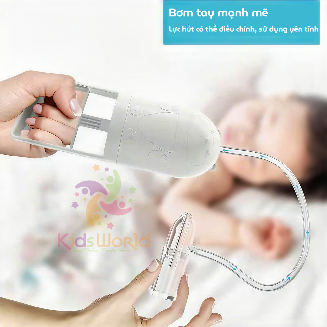Mô tả Dụng cụ hút mũi, máy hút mũi cho bé sơ sinh và trẻ nhỏ kéo tay Nasal Aspirator Hello 05 lực hút mạnh - 1