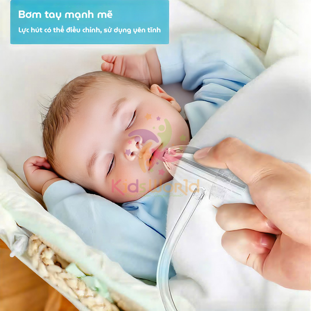 Mô tả Dụng cụ hút mũi, máy hút mũi cho bé sơ sinh và trẻ nhỏ kéo tay Nasal Aspirator Hello 05 lực hút mạnh - 4